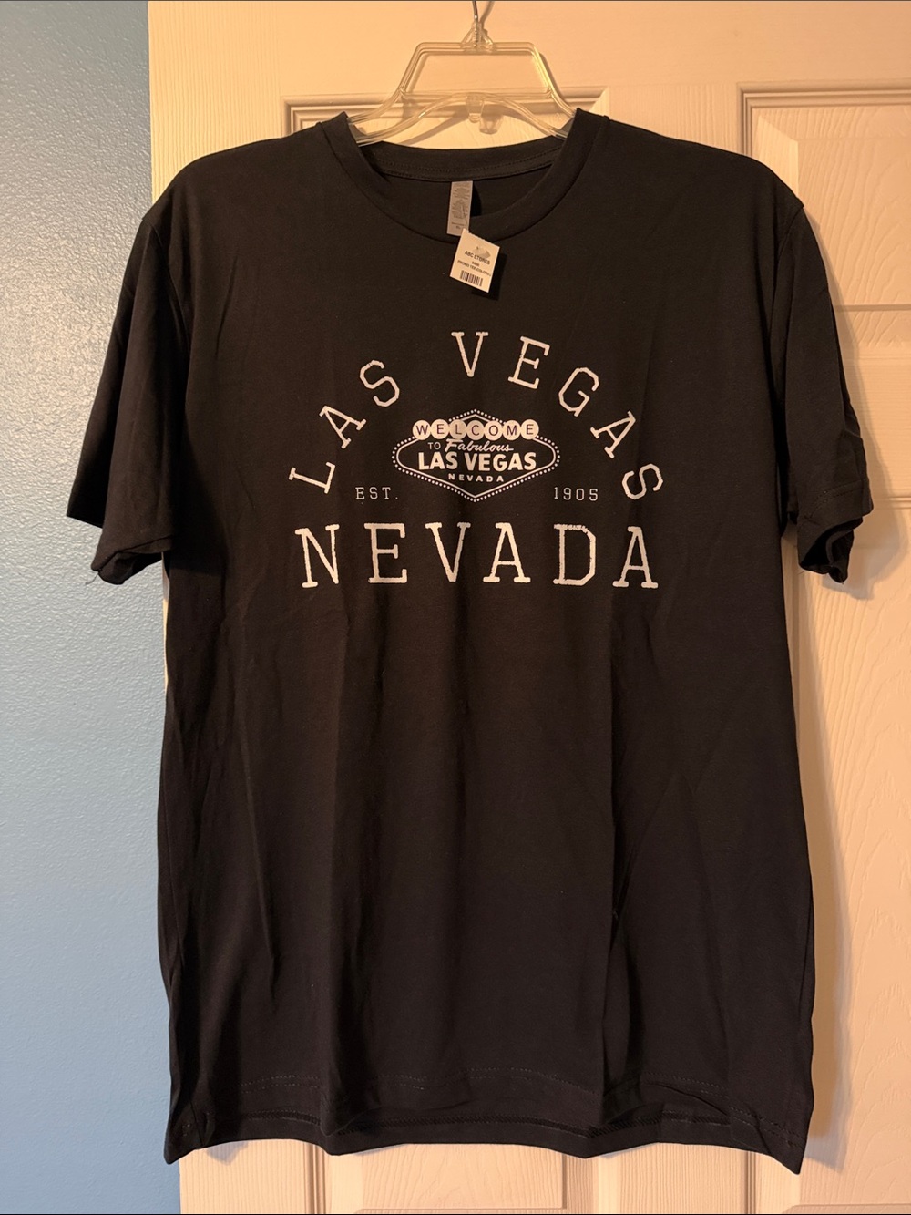 Unisex Black Las Vegas Short Sleeve T-Shirt Size XL